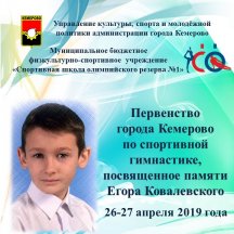 Завершилось первенство города Кемерово по спортивной гимнастике, посвященное памяти воспитанника школы Егора Ковалевского.