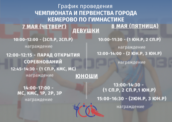  График чемпионата и первенства города Кемерово по спортивной гимнастике